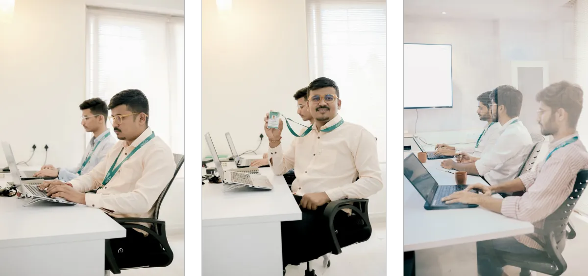 Vizipp developers working on laptops at their desks